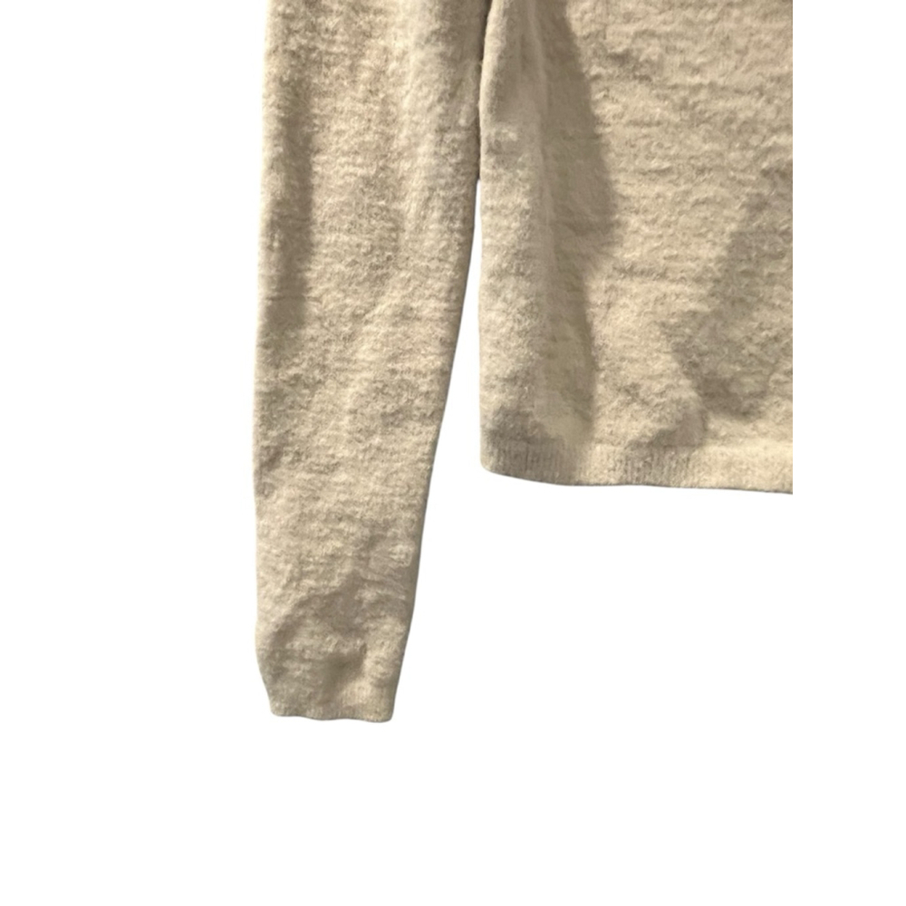 Aritzia Wilfred Free Ivory Size Medium Long Sleeve V-Neck Sweater Soft Stretchy - Picture 3 of 7